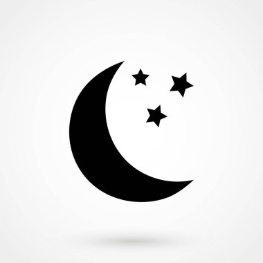 Ay yıldızı ikonu. Web tasarımı, mobil uygulama.