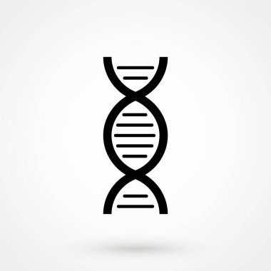 Arka planda gri DNA görünümü simgesi izole edildi. Modern basit yassı yaşam işareti