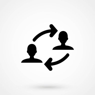 Online işbirliği simgesi. Web tasarımı, mobil uygulama.