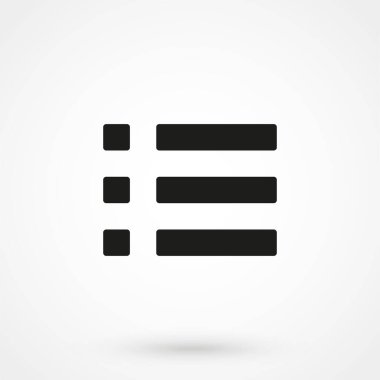 Öğeleri yuvarlak vektör simgesi. Resim stili içinde bir daire, siyah renk, açık gri renkli bir düz simgesi semboldür.