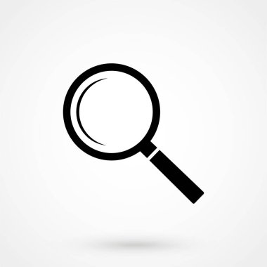 Büyüteç camı siyah silüeti