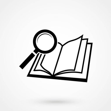 kitap arama simgesi. Web tasarımı, mobil uygulama.