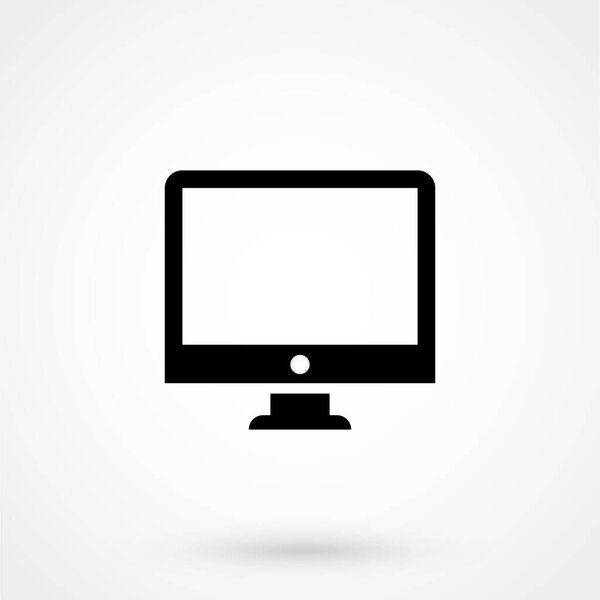 Computer monitor icon. Flat PC symbol