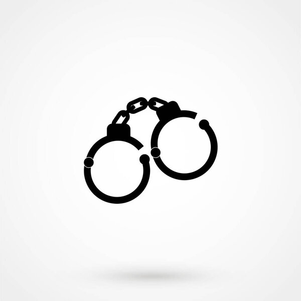 Handcuffs vector icon. Police arrest sign. Jail symbol