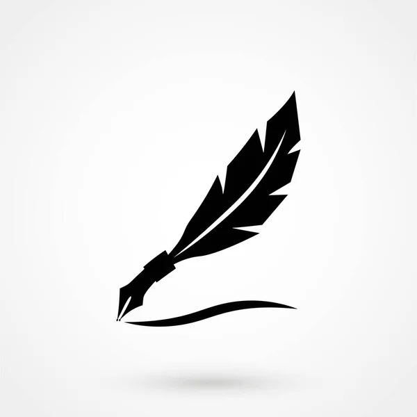Logo Vecteur Plumes Illustration Stylo Encre — Image vectorielle
