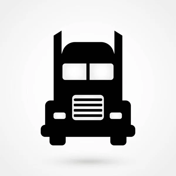 トラックのフロント画像 ベクトルアイコン — ストックベクタ