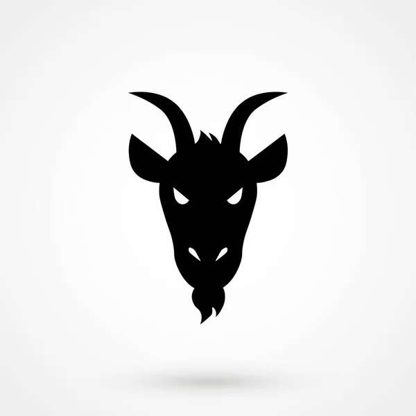 Plantilla Logotipo Cabeza Cabra Con Vista Frontal Para Carne Productos — Vector de stock