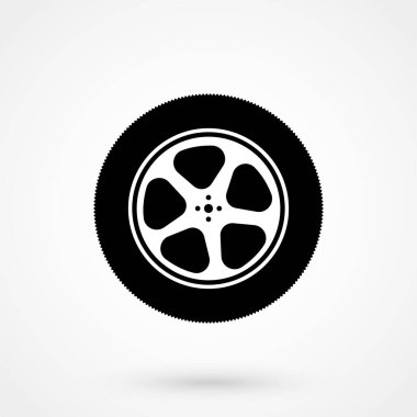 Web ve mobil uygulama için tekerlek simgesi. Düz tasarım biçimi.