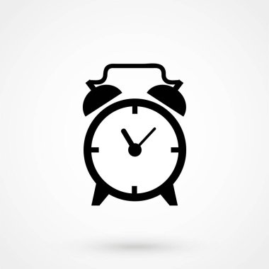 Web ve mobil uygulama için alarm saati simgesi. Düz tasarım biçimi.
