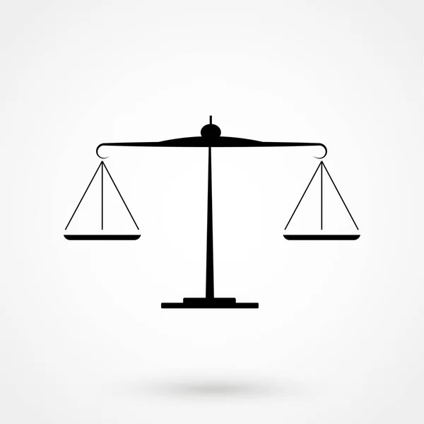 Beyaz arka planda siyah adalet ölçek simgesi