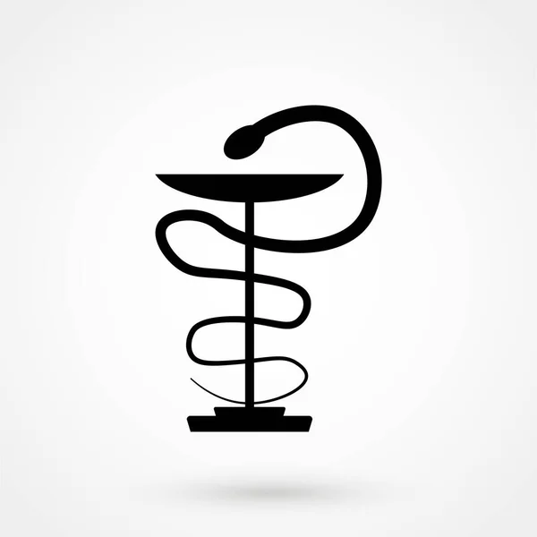 Símbolo Médico Emblema Farmacia Serpiente Icono Farmacia Bowl — Vector de stock