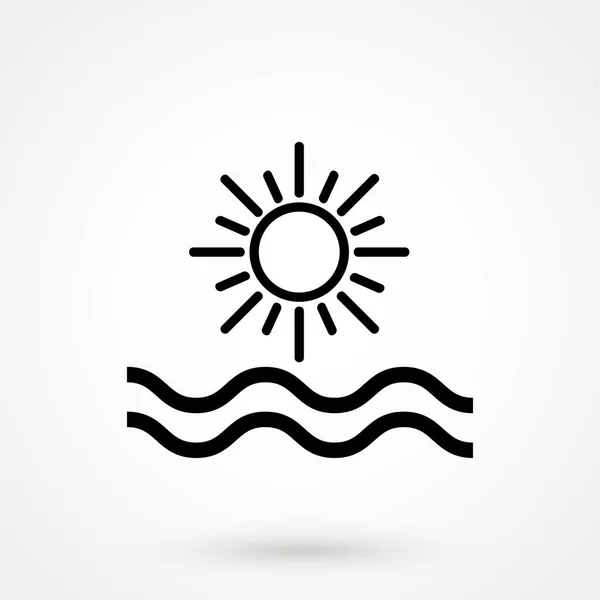Sun Izolowane Minimalnej Pojedynczej Płaskiej Ikony Liniowej Stosowania Info Grafiki — Wektor stockowy