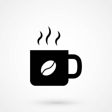 Web ve mobil uygulama için fincan kahve simgesi. Düz tasarım biçimi.