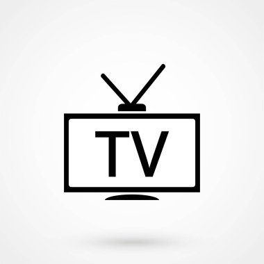 Web ve mobil uygulama için TV simgesi. Düz tasarım biçimi.