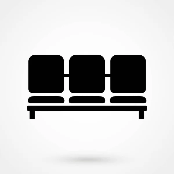 Airport Seat vector icon. Waiting room chairs symbol. — Vetor de Stock