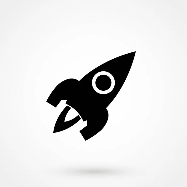 Rocket Vector Icon Web Mobile Application Flat Design Style — Vetor de Stock
