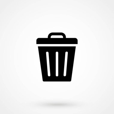 Web ve mobil uygulama için çöp kutusu simgesi. Düz tasarım biçimi.