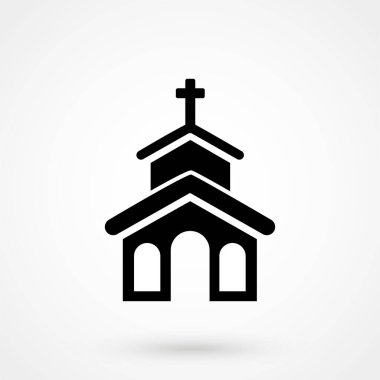 Web ve mobil uygulama için kilise simgesi. Düz tasarım biçimi.