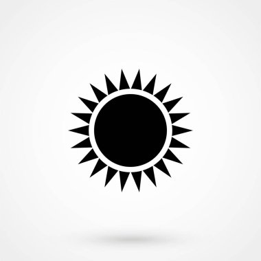 Web sitesi tasarımı için vektör güneş simgesi veya mobil uygulama için düğme. Logo illüstrasyonu.