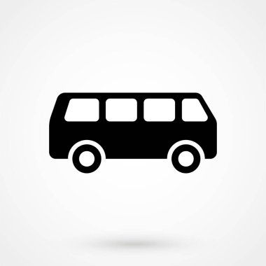 Web sitesi tasarımı için Otobüs Simgesi ya da mobil uygulama için düğme. Logo illüstrasyonu.