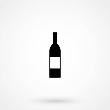 Şarap şişesi ikonu. Arka planda izole edilmiş şişe sembolü.