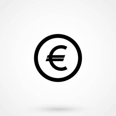 Euro Simgesi Vektör Simgesi İmzası Siyah Beyaz Para