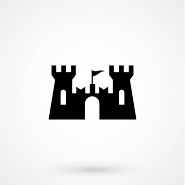 Web sitesi tasarımı veya mobil uygulama için vektör kalesi simgesi. Logo illüstrasyonu.