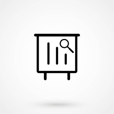 SEO eğitimi, Flip chart ile çizgi grafiği, modern vektör simgesi