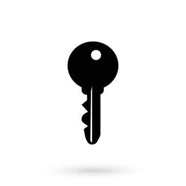 Gri arka plan üzerinde izole trendy düz stil anahtarı simgesini. Web sitesi tasarımı, logo, app, kullanıcı arabirimi için anahtar simgesi. Vektör çizim, Eps10.