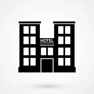 Web sitenizin tasarımı için otel simgesi, logo, uygulama, UI. Vektör illüstrasyonu, EPS10.