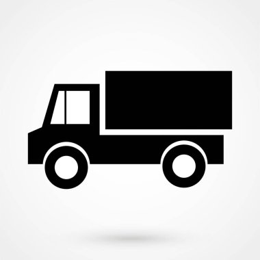 Kamyon ikonu, izole edilmiş. Düz tasarım.