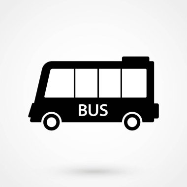 Minibus simge vektörü, katı logo illüstrasyonu, beyaz üzerine izole edilmiş pictogram