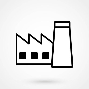 Web sitenizin tasarımı, logosu, uygulaması, UI için fabrika simgesi. Vektör illüstrasyonu, EPS10.