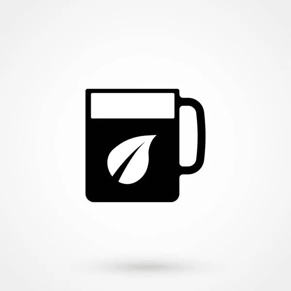 Tea Herbal Cup Black Simple Icon — Stockvektor