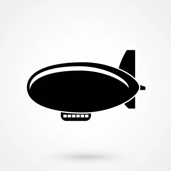 Airship Zeppelin Vector Icon Web Mobile Application Flat Design Style — Stock vektor