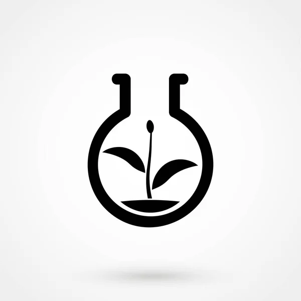 Flask Plant Eco Icon Vector Illustration — Stock Vector
