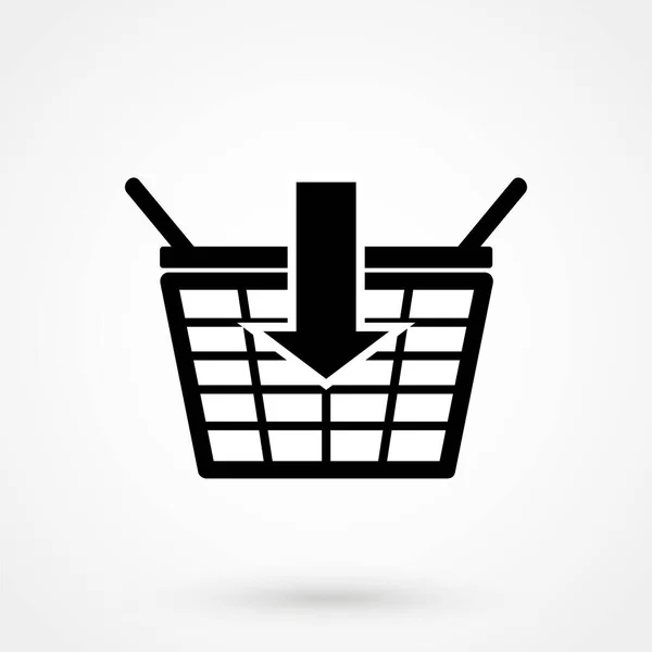 Add Shopping Basket Icon Vector — Vettoriale Stock