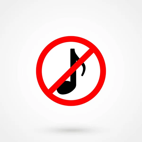 Music Prohibition Sign Vector Illustration — Stock Vector