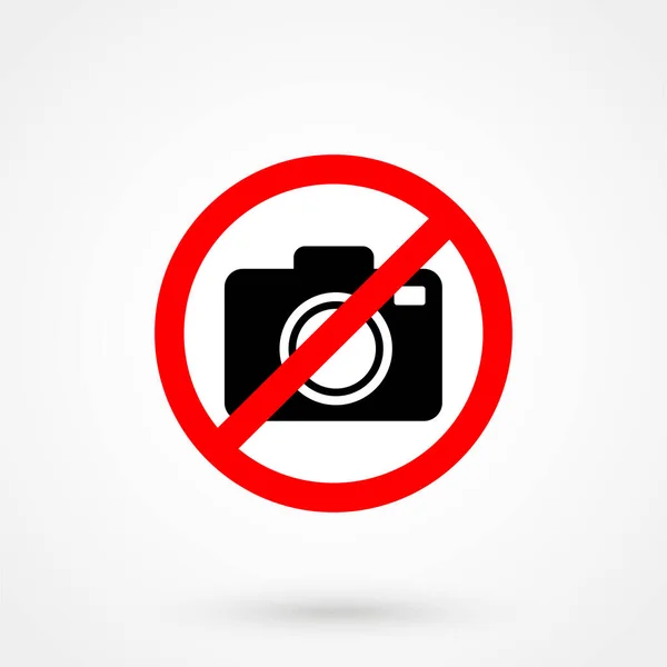 Sem Câmera Sem Foto Sinal Proibição Vermelho Vetor — Vetor de Stock