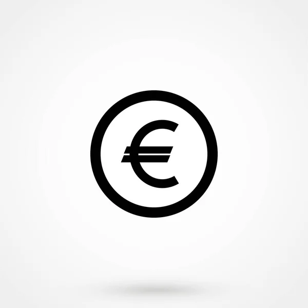 Euro Icono Vector Símbolo Signo Moneda Negro Blanco Dinero — Vector de stock