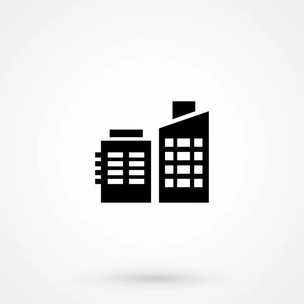 Edificio Vectorial Signo Icono Plano Estilo Simple — Archivo Imágenes Vectoriales