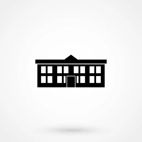 Klasik Okul Binası Düz Simgesi — Stok Vektör
