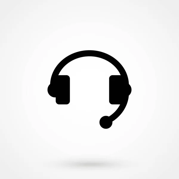 Zestaw Słuchawkowy Słuchawki Mikrofonem Sign Izolowane Białym Tle Wsparcie Call — Wektor stockowy