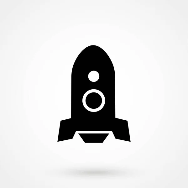 Иконка Ракеты Белом Фоне — стоковый вектор