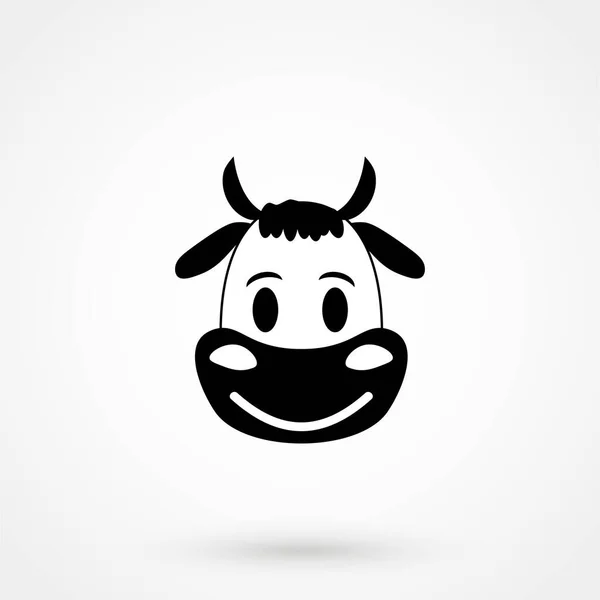 Cow Head Icon Vector Illustration — Stock Vector