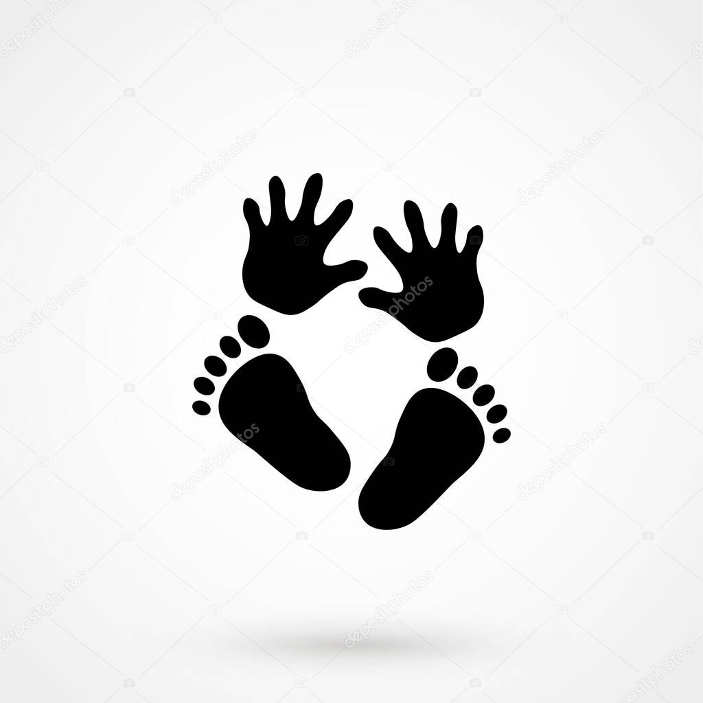 hand foot icon for web and mobile application. Flat design style.