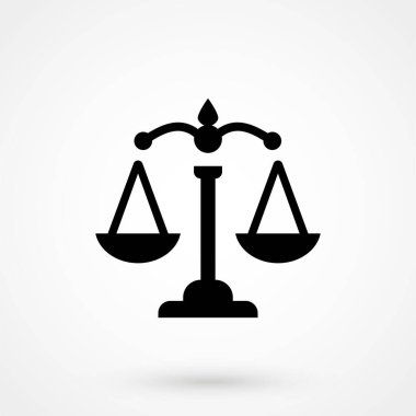 Web sitenizin tasarımı, logosu, uygulaması ve UI için Adalet Ölçekleri simgesi. Vektör illüstrasyonu, EPS10.