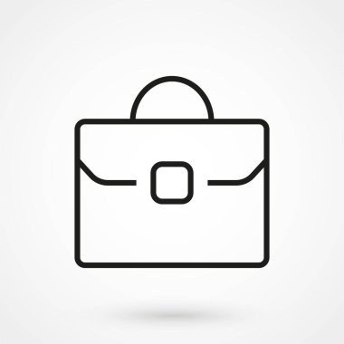 Evrak Çantası'nı işareti vektör simge satır. İşadamı durum satırı simgesi. Diplomat işareti. El Bagaj simgesi