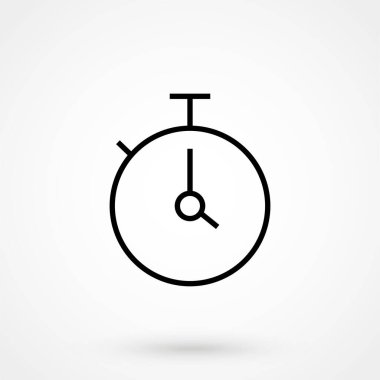 Kronometre çizgi simgesi, ana hat vektör logosu, beyaz üzerinde izole edilmiş doğrusal pictogram, piksel mükemmel illüstrasyon