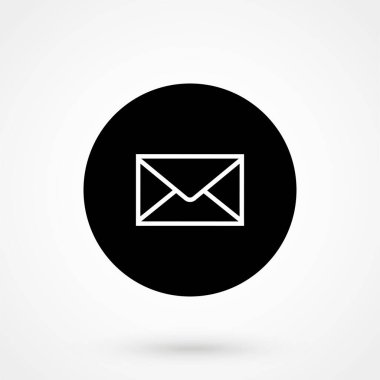 Posta simgesi. Beyaz üzerine izole edilmiş vektör piktogramı. Sembol, logo illüstrasyonu